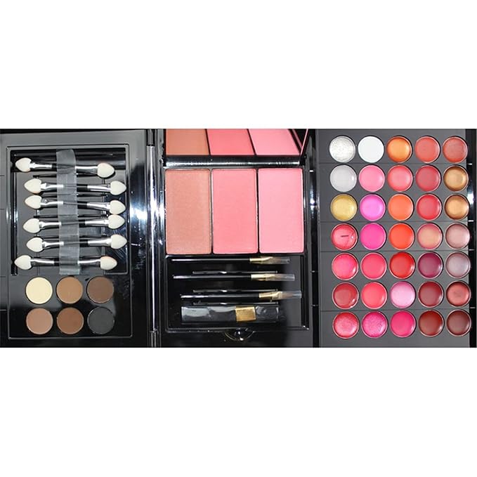 Pure Vie 177 Color All-in-One Holiday Gift Makeup Set Cosmetic Essential Starter Bundle Include Eyeshadow Palette Lipstick Concealer Blush Mascara Foundation Face Powder- Makeup Kit for Women Full Kit