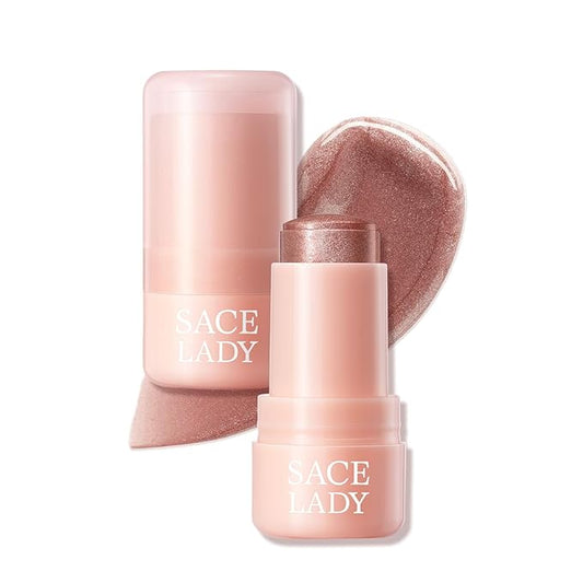 SACE LADY Jelly Highlighter Stick, Face Glow Sticks with Watery Radiant Finish, Easy Blend & Long Lasting, Multi-Use Cream Highlighter Makeup 3 Colors (03 SUNLIGHT, 1pc)
