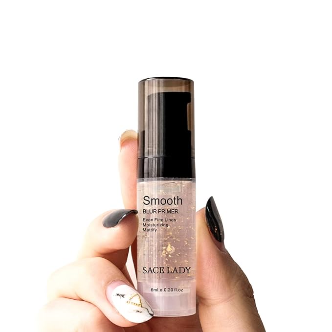 SACE LADY Face Makeup Primer Set, Big Pores Minimizer Perfect Cover, Matte Blur Pore Eraser Filler, Smooth Fine Lines Wrikles, Makeup Base Foundation Primer Gold Foil Infused (6ml/0.2Fl Oz,Pack of 3)