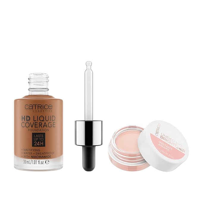 Catrice | HD Liquid Coverage Foundation 85 & Under Eye Brightener 10 Light Rose | Full Coverage Makeup | Vegan & Cruelty Free