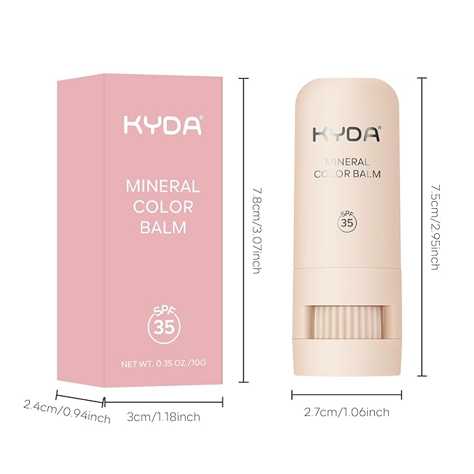 Mineral Color Balm, SPF 35 Multi Color Stick for Lips, Cheeks& Eyes, Blendable Creamy Lightweight Formula, Buildable Shimmer Finish, Multiuse Makeup Stick, Pink