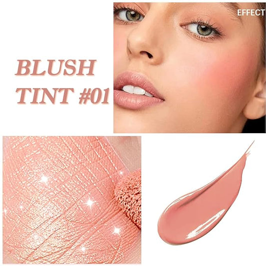 Liquid Blush,Soft Cream Face Blush Dewy Cheek Tint Moisturizing Natural Matte Looking Weightless Smooth Skin Tint Blush Makeup - #01
