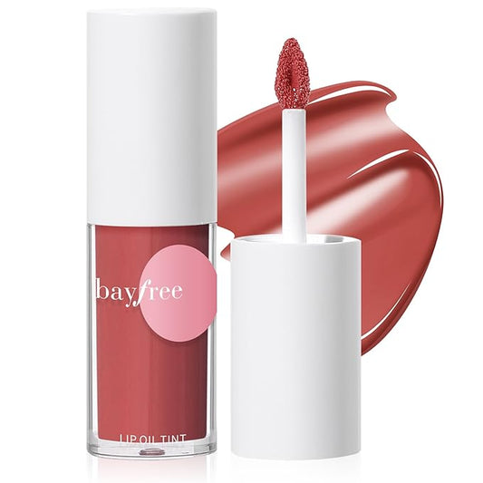 Tinted Hydrating Lip Oil, Korean Makeup Lip Gloss, High Shine, Pigmented Color, Soft Lightweight, Strong Moisturizing, Non-Sticky Lip Oil Tint for Dry Lips, for Healthy Lips All Day Long,Vegan