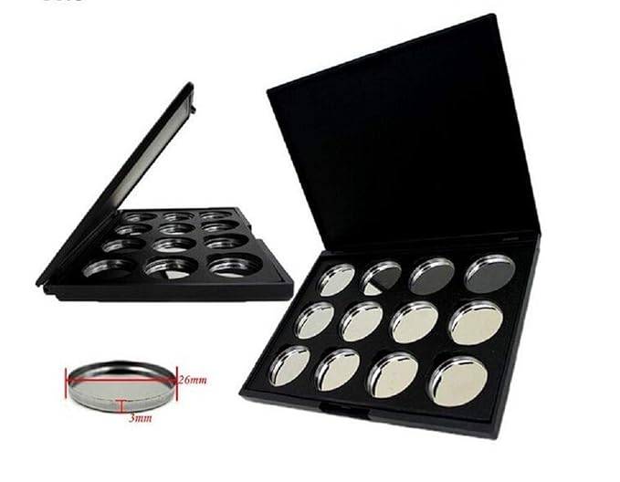 Empty Magnetic Eyeshadow Palette, Make Up Container Pallet for Empty Magnetic Cosmetics Makeup Eyeshadow Eye Shadow Aluminum Palette Pans Case,Black