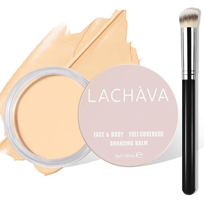 Full Coverage Cream Concealer Kit with Brush - Hydrating Waterproof Under-Eye Concealer for Concealing Dark Circles, Acne, Blemishes, Pores, and Spots (#04)
