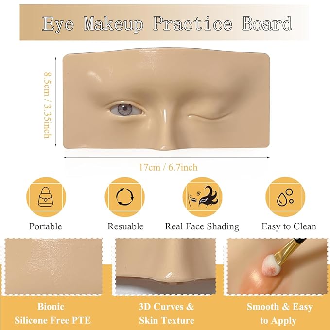 Makeup Practice Mannequin with 3D Reusable Face for Makeup Artists and Beginners