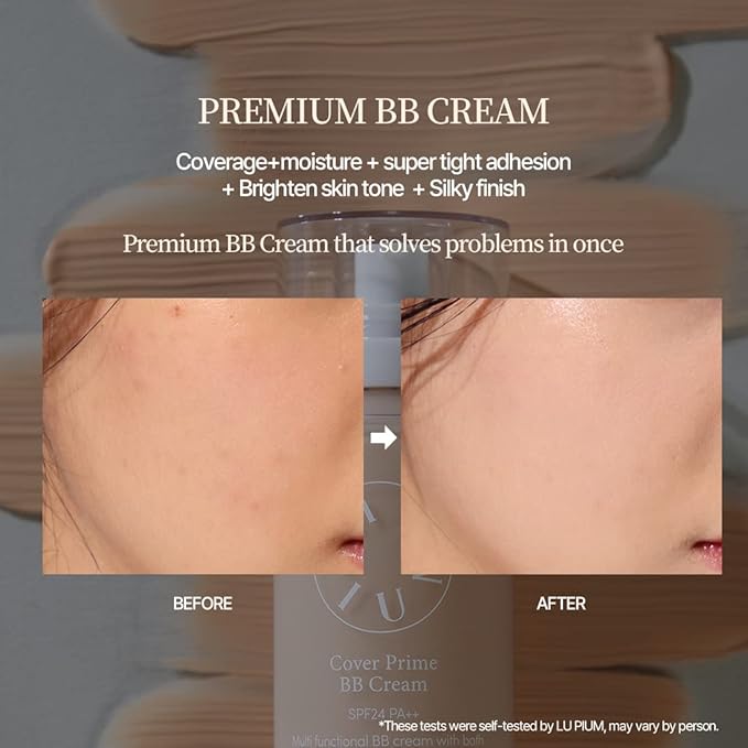 LU'PIUM Cover Prime BB Cream, Concealing Blemishes, dark circles, Natural skin tone, Lightweight hydrating skin enhancer, silky finish 1.69 Fl Oz.