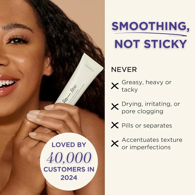HALEYS Re-fine Soft Matte Poreless Primer (1 oz), Lightweight, Extends Makeup Longwear, Grips, Smooths, Blurs, Fills in Pores and fine lines, for All Skin Types + Tones, Cruelty + Fragrance-Free