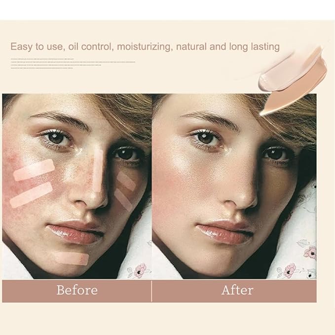 GL-Turelifes Mushroom Head Air Cushion CC Cream Foundation Water Feeling Flawless BB Cream Moisturizing Oil Control,lightweight & Smoothing Natural Face Concealer (F-01 Ivory, 0.53 Oz)