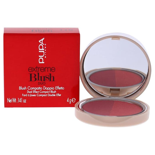 PUPA Milano Extreme Blush Duo - Highly Blendable Formula - Lightweight - Creates A Beautiful Sun-Kissed Appearance - Suitable For All Skin Types - Glow Watermelon - 110 Radiant Amarant - 0.141 Oz