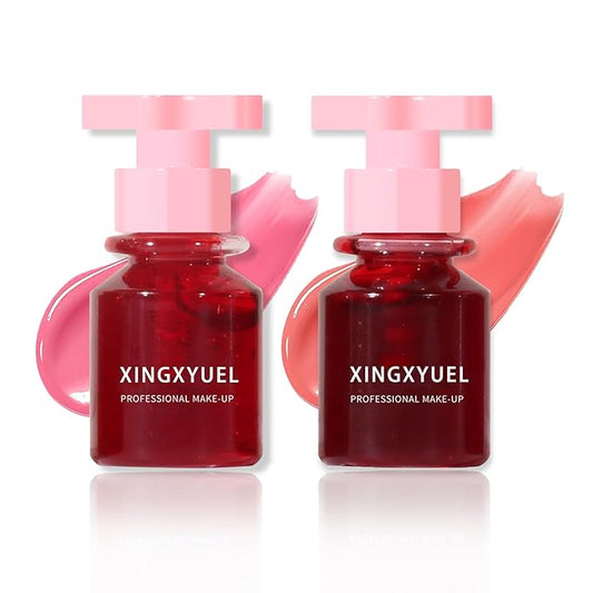 2PCS Velvet Lip Gloss Set, Multipurpose Liquid Lipstick - Non-Sticky, Long Lasting Waterproof Lip & Cheek Tint - Set B