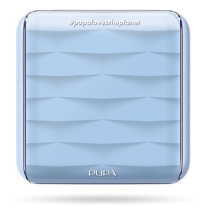 Pupa Milano Make-Up Palette S, 002 Light Blue, 0.28 oz - 7 Pan Eyeshadow Palette and Blush Palette with Matte, Shimmer Finish - Blendable Velvety Texture - Compact Travel-Friendly - Talc-Free Makeup