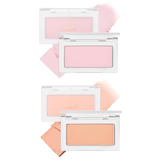 BBIA Ready To Wear Powder Cheek Blush #01 POWDER PINK + #03 POWDER APRICOT Bundle SET