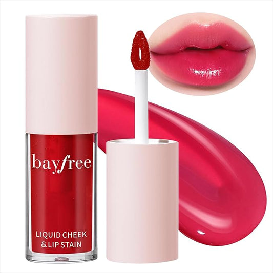 Liquid Cheek & Lip Stain, Korean Lip Tint with Moisturizing & Weightless, Non-Sticky, Long-Lasting, Kiss-proof, All Long-wearing, Vegan Makeup (Sheer Berry)