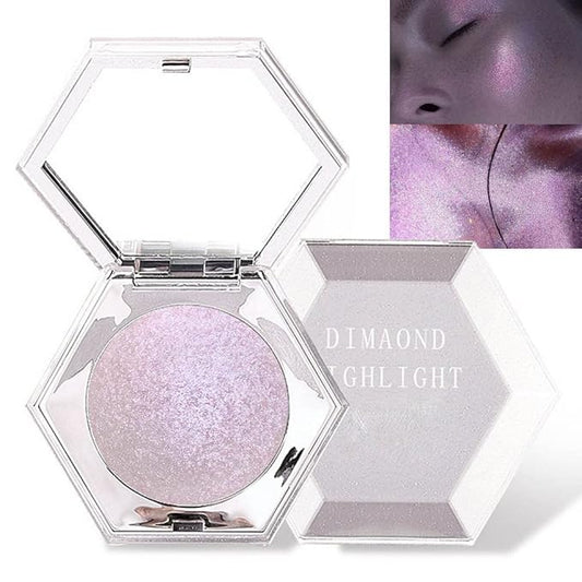 evpct Pink Mermaid Holographic Glitter Diamond Highlighter Makeup Palette for face iluminadores de maquillaje Blush Bronzer and Face Highlighters Makeup & luminizers Palette Iridescent Eyeshadow 02