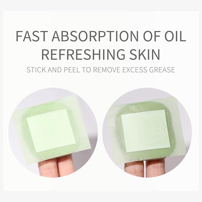 Oil Blotting Sheets for Face with Mirror and Puff,300 Sheets Face Oil Absorbing Sheets, Oil Control Paper,Absorb Excess Oil, Makeup Friendly