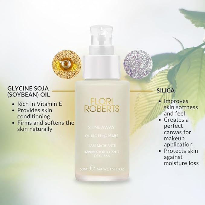 Shine Away Oil Blotting Primer by Flori Roberts, Long Lasting Oil and Shine Control, Flawless Complexion for Women of Color or Darker Skin Tones