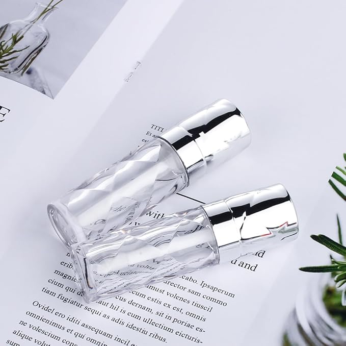 COSIDEA 16pcs Round 5ml 0.17oz silver Empty lip gloss tubes with wand prismatic Lipgloss tube containers for lip oil packing