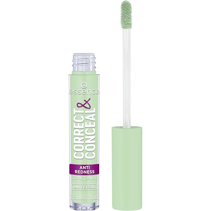 essence | Correct & Conceal Anti-Redness Concealer | Neutralizes Redness with Soothing Aloe Vera | Vegan & Cruelty-Free (100 | Green)