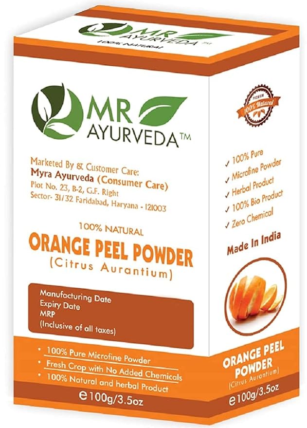 Sheltr 100% Organic Orange Peel Powder | Orange Peel Powder for Skin | Orange Peel Powder for Face | No Added Chemicals, 100 Grams
