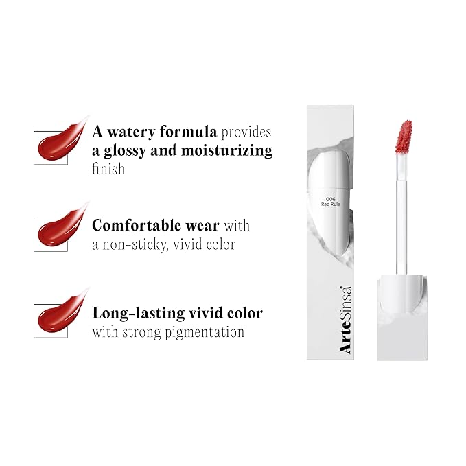 Dewy Fit Tint – 8 Colors | Non-Sticky, Buildable Shine with Vivid Color | Long-Lasting & Moisturizing for a Plump, Glossy Finish | K-Beauty Lip Color (#006 Red Rule, 0.1 Fl Oz)