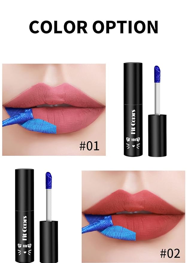 2Pcs Lip Gloss Peel Off, Long Lasting Lip Tint, Peel Off Lip Stain Lip Tattoo Stain, Tattoo Magic Color Peel Off Lip Tint, Matte Lipstick Waterproof Lip Stain for Womens Girl