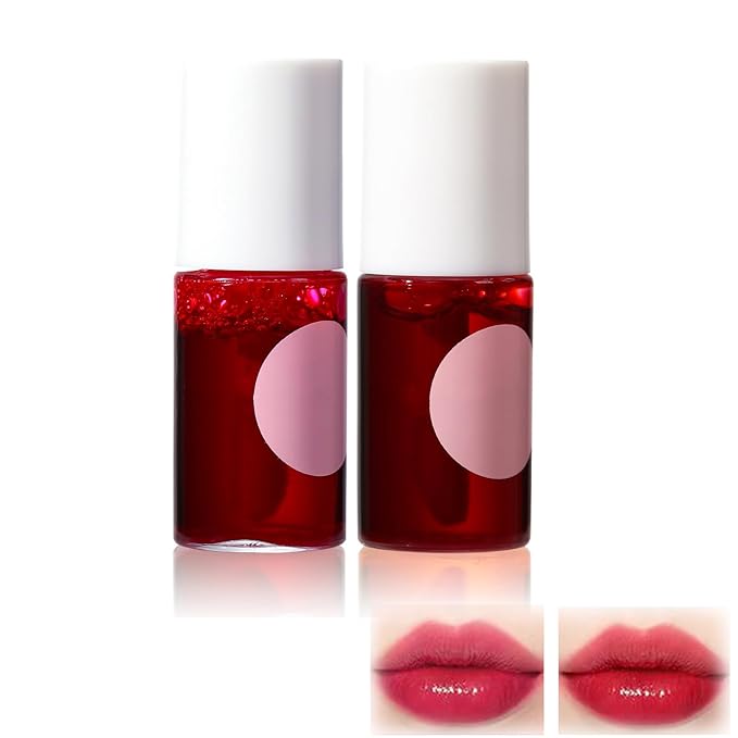 Lip Tint Stain Set, Long Lasting Lip Makeup, Gloss bling Non-sticky (2 Colors B)