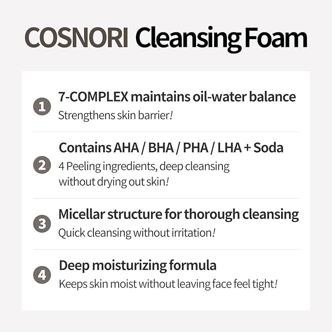 COSNORI Double Cleanser Set - Micro Active Cleansing Oil & Foam - Vegan, Non-Irritating, Deep Cleansing, Korean Skin Care
