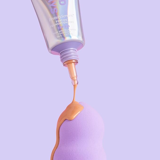 Naked Sundays BeautyScreen™ SPF 50 Mineral Peptide Foundation Tint – 2-in-1 Skin Tint & Mineral Sunscreen | Radiant, Buildable Coverage, Acne-Safe, Infused with Peptides (3 Warm Honey, 1.01 oz)