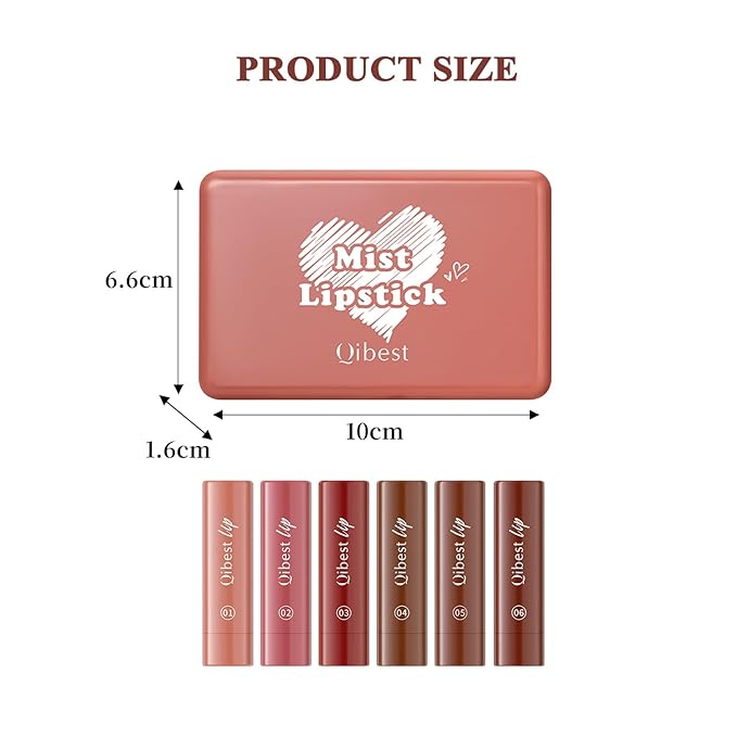 6 Colors 2-in-1 Lip liner and Lipstick Set, Matte Lipstick Crayon Lip Liner Pencil, High Pigmented Smooth Creamy Long Lasting Waterproof Lipstick