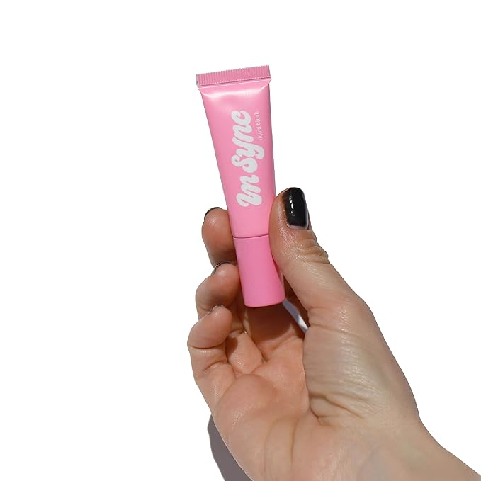 Half Caked In Sync Liquid Blush - Pigmented, Long-Lasting, Multi-Use Liquid Color - Lightweight, Natural Finish - Fragrance-Free, Clean, Vegan & Cruelty-Free, 15ml (Delicate Drama)