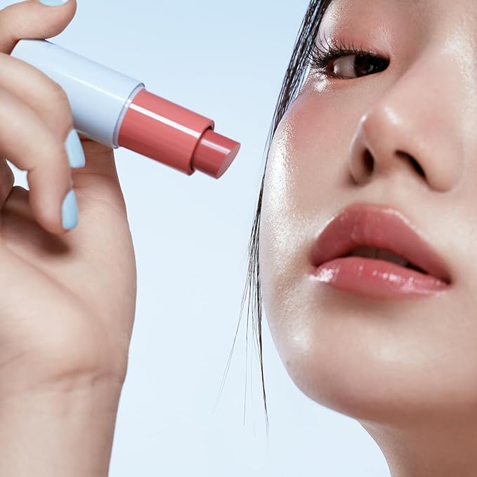 INTO YOU Multi-use Blush Stick Clean Fit and Clean Makeup, 3 in 1 Blendable Color and Cooling Water-like Feeling Blush Stick for Cheeks, Eyes and Lips, Pure Crimson Maple(MS03)