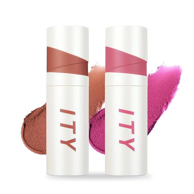 ITY Velvet Matte Finish Lip Stain-Mousse Textured Lip Clay, Conceals Lip Lines, Rich Pigment Lip Tint Lipsticks,2 Pack, 0.14 oz (4g) in Petal, Orchid