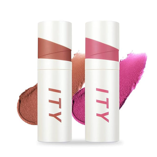 ITY Velvet Matte Finish Lip Stain-Mousse Textured Lip Clay, Conceals Lip Lines, Rich Pigment Lip Tint Lipsticks,2 Pack, 0.14 oz (4g) in Petal, Orchid