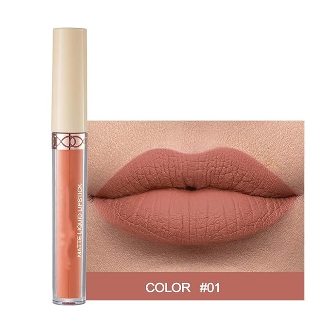 MAEPEOR Matte Liquid Lipstick 6PCS Nude Brown Velvety Lip Gloss Kit Long-Lasting Wear Non-Stick Cup and Not Fade Lipstick Set for All Undertone (Nude-Brown Series, 6PCS-D)