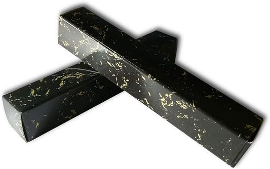 50 Pcs Empty Lip Gloss Boxes 12x2x2cm Mascara Wand Tube Packaging Black Marbling Long Lipgloss Paper Case Lip Balm Glaze Gift Organizer Foldable DIY Make-up Sample Wrapping Storage