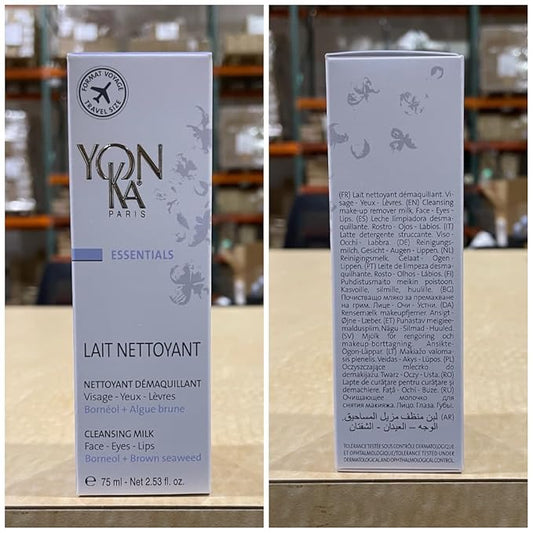 Yonka Cleansing Milk, Gentle Facial Cleanser & Makeup Remover with Eau Micellaire Micellar Water and Cleansing Makeup Remover, Luxury French Skincare, Paraben-Free