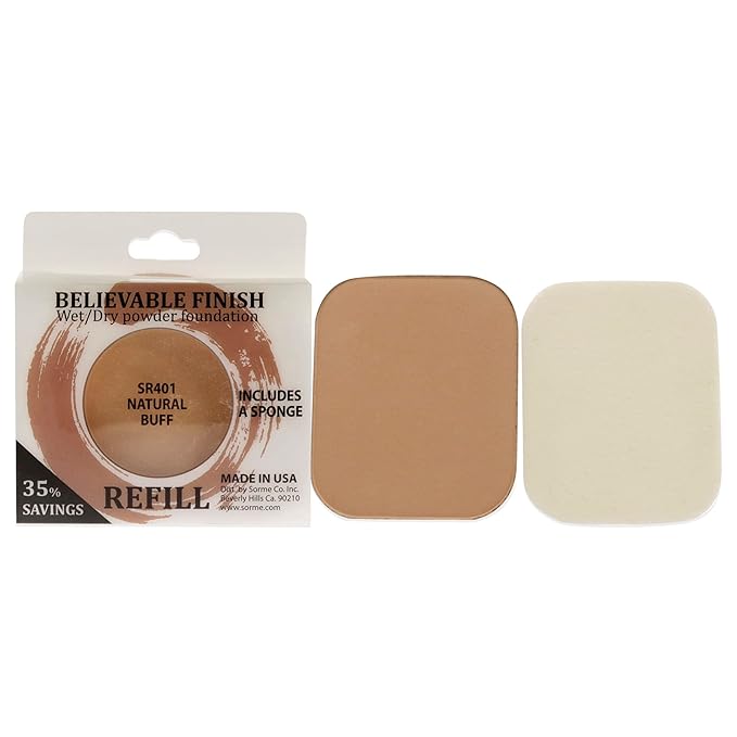 Sorme' Treatment Cosmetics Believable Finish Dual Active Foundation Refill, Natural Buff