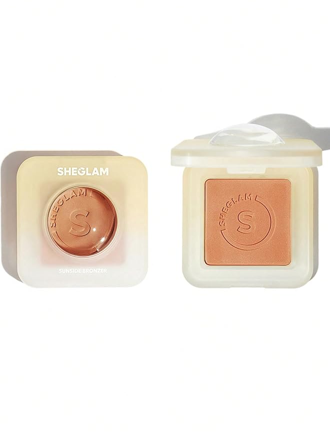 SHEGLAM Sunside Bronzer Powder Contour Long Wear Evenly Pigmented Neutral Warm Tone Sculpting Natural Matte Contour & Bronzer Face Makeup-Day Gleam