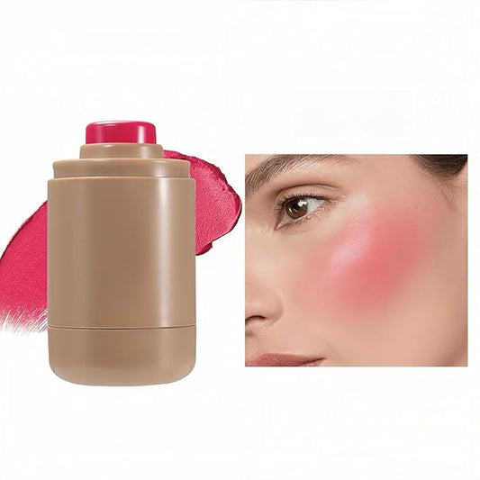 MAEPEOR Matte Blush Stick Creamy Natural Looking Finish Face Blush Long-Lasting Lightweight Buildable Blushes Stick for Cheeks (Color H02)