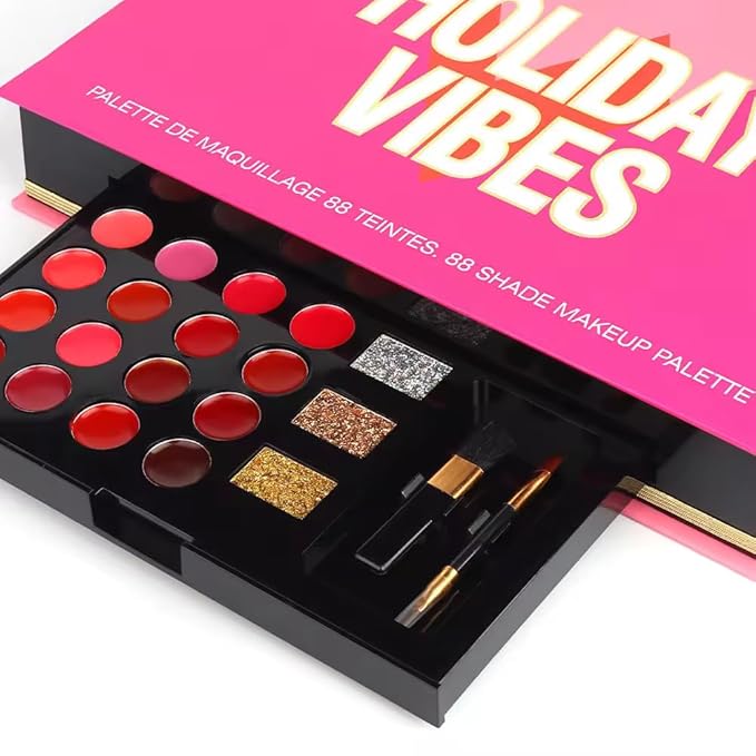 Makeup pallete Profesional colors, all-in-one for women, complete kit 88 colors and 2 brushes, perfect for gifting.