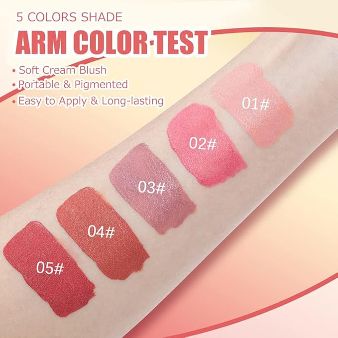 Velvet Liquid Blush, Natural Matte Finish Looking, Dewy Cheek Tint, Soft Cream Face Blush,Moisturizing Lightweight Blendable Feel,Long-Lasting 0.25 oz/7.5ml (03#)