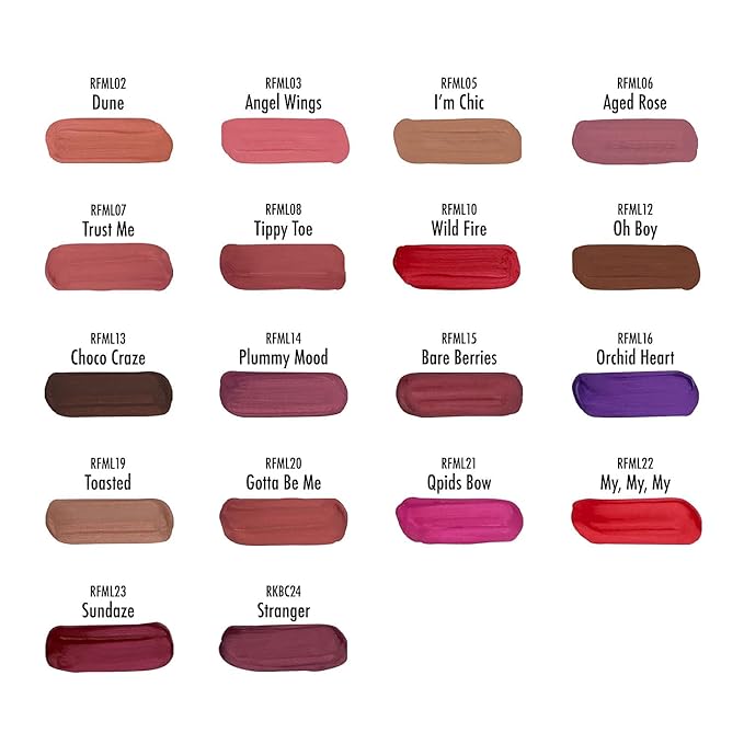 Ruby Kisses Forever Matte Liquid Lipstick 5 Pack - RFML03&07&08&15&20
