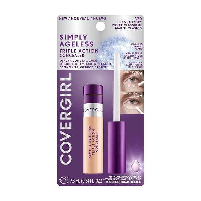 COVERGIRL Simply Ageless Triple Action Concealer, Classic Ivory, Pack of 1