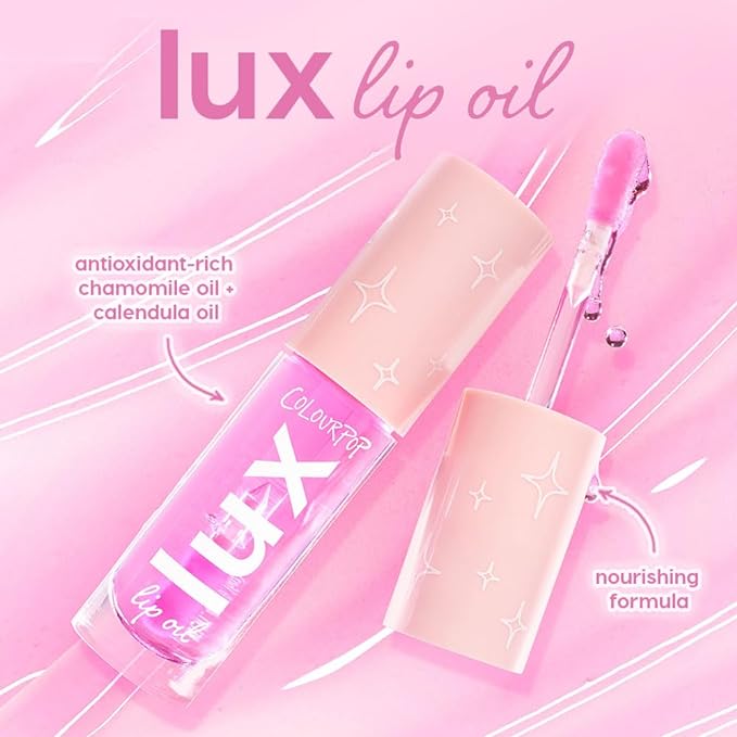 ColourPop Lux Lip Oil - Hydrating, Sheer Tinted Lip Oil Formulated with Antioxidant-Rich Chamomile Extract & Calendula Oil - Non-Greasy, Nourishing Pink Lip Oil - Raspberry Mojito (0.16 oz)
