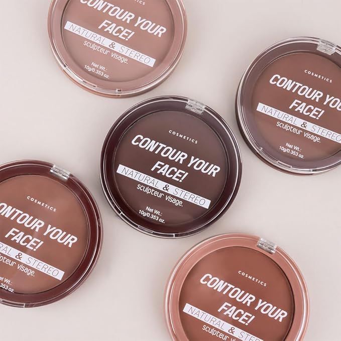 5-Color Matte Makeup Powder Compact, Long-Lasting Waterproof Foundation, Oil-Control, Non-Caking (5#, 1 Count (Pack of 1))