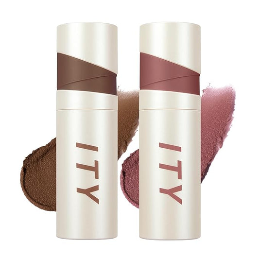 ITY Velvet Matte Finish Lip Stain-Mousse Textured Lip Clay, Red Shade, Conceals Lip Lines, Rich Pigment Lip Tint Lipsticks, 0.14 oz (4g) in Earthy, Berrylicious.