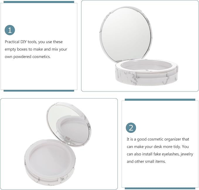EXCEART Makeup Powder Container Pressed Powder Box 2Pcs Compact Cosmetic Powder Containers Makeup Empty Loose Powder Boxes (Assorted Color) Makeup Powder Puff