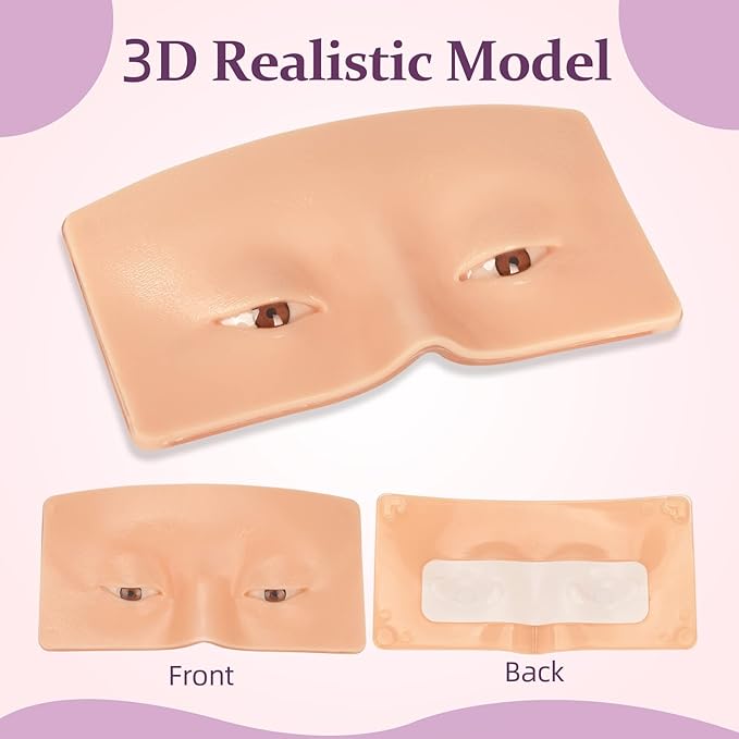 Makeup Practice Face, JimKing Makeup Practice Board, Faccial Practice Skin for Professional and Beginners, 3D Realistic Model for Eyelash Extensions, Eyeliner And Eyeshadow Face Makeup Practice