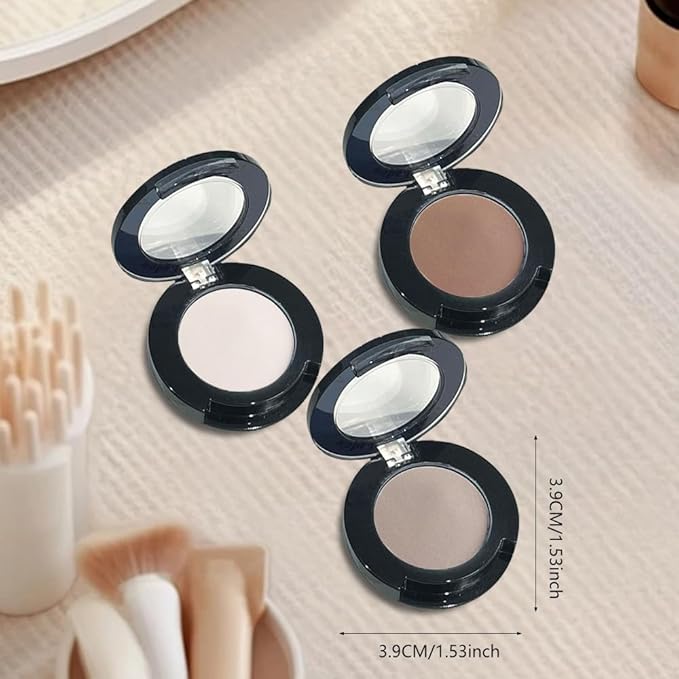 Monochrome Matte Highlighting Pressed Powder | 2025 Trend Silky-Soft, Long-Lasting Brightening & Setting Powder, Multipurpose Face Eye Shadow makeup, Oil-control Natural Finish | Talc-Free (02#-B)